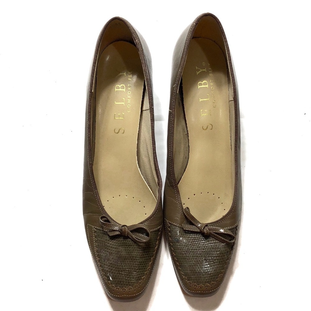 Selby Leather Brown Heels Sz 8 1/2